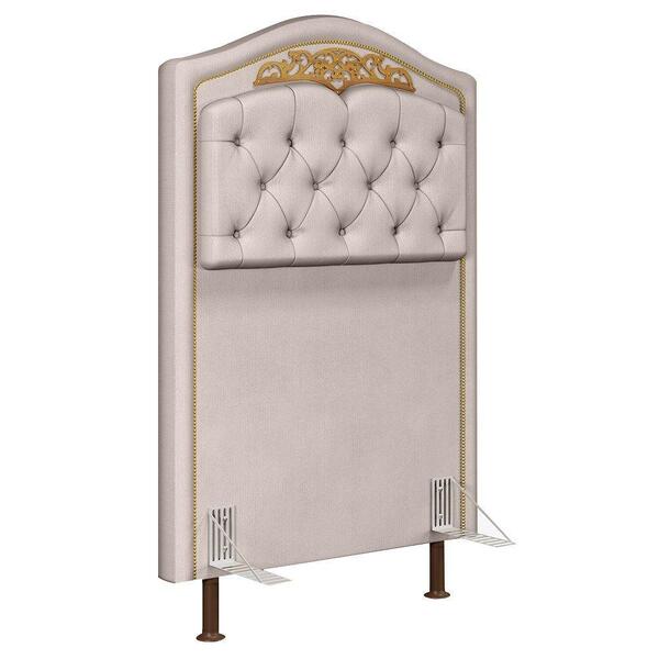 Cabeceira Cama Box Solteiro 90cm Suede Bege