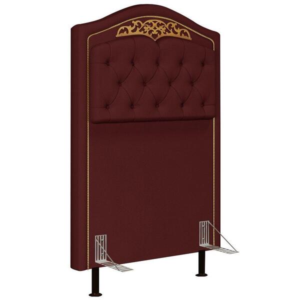 Cabeceira Cama Box Solteiro 90cm Suede Vinho