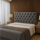 Cabeceira Cama Box Solteiro 90cm Valentina Estofada - Cinza