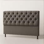 Cabeceira Cama Box Solteiro 90cm Valentina Estofada - Cinza
