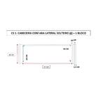 Cabeceira Cama Box Solteiro Aba Lateral Alce Couch Linho Bege