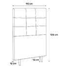 Cabeceira Cama Box Solteiro Bari 90cm Suede Cinza - Desk Desi