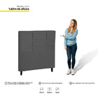 Cabeceira Cama Box Solteiro Bari 90cm Suede Cinza - Desk Desi