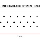Cabeceira Cama Box Solteiro Botonê Alce Couch Linho Cinza 90cm