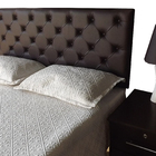 Cabeceira Cama Box Solteiro Capitone Marrom 90x60 Rbl