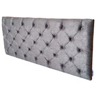 Cabeceira Cama Box Solteiro Capitone Suede Amassado Cinza Sol