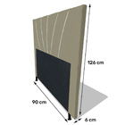 Cabeceira Cama Box Solteiro Dallas 90cm Veludo Bege - Desk De