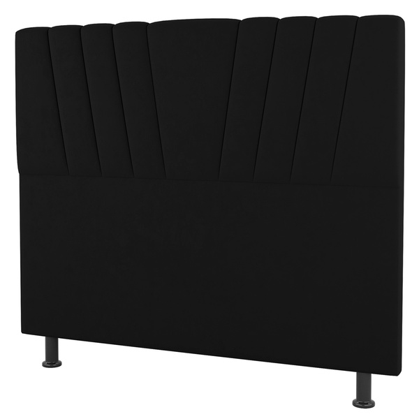 Cabeceira Cama Box Solteiro Dublin 90cm Suede Preto - Desk De