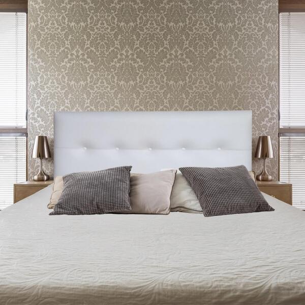 Cabeceira Cama Box Solteiro Durasi 05 Corino Branco 90 X 120