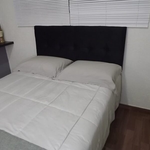 Cabeceira Cama Box Solteiro Durasi 05 Suede Amassado Preto90