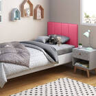 Cabeceira Cama Box Solteiro Estofada 90cm Revestimento Rosa -