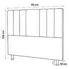 Cabeceira Cama Box Solteiro Grace 90cm Suede Cinza Escuro - D