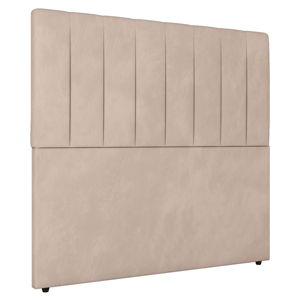 Cabeceira Cama Box Solteiro Ivana 90cm Veludo Bege - Desk Des