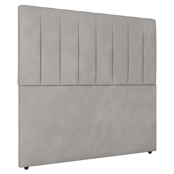 Cabeceira Cama Box Solteiro Ivana 90cm Veludo Prata - Desk De