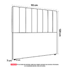 Cabeceira Cama Box Solteiro Kharla 90cm Veludo Cinza - Desk D