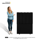 Cabeceira Cama Box Solteiro Kharla 90cm Veludo Preto - Desk D