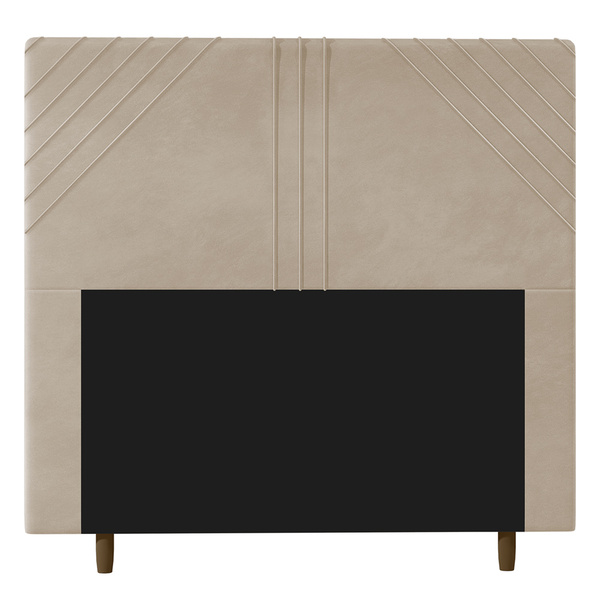 Cabeceira Cama Box Solteiro Lisboa 90cm Suede Bege - Desk Des