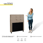 Cabeceira Cama Box Solteiro Luna 90cm Suede Bege - Desk Design