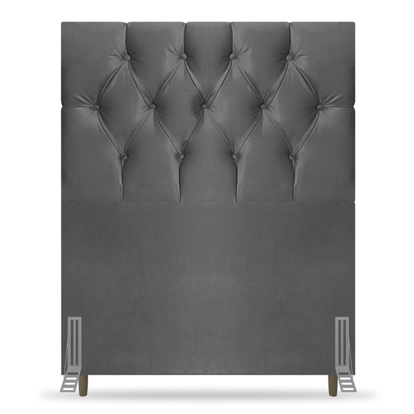 Cabeceira Cama Box Solteiro Madrid 90cm Suede Cinza - Desk De