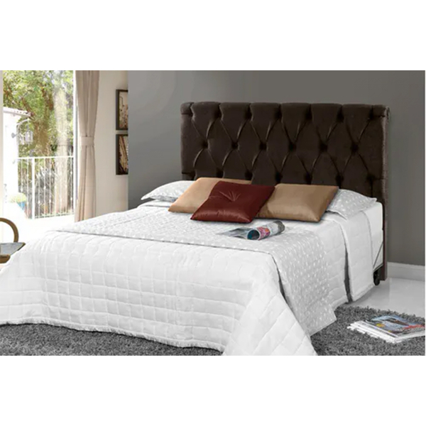 Cabeceira Cama Box Solteiro Mcdvg 90cm X 1,28mt Suede Marrom