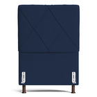 Cabeceira Cama Box Solteiro Mel 90cm Com Frame Suede Azul Mar