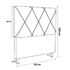 Cabeceira Cama Box Solteiro Mel 90cm Com Frame Suede Bege - D