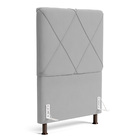 Cabeceira Cama Box Solteiro Mel 90cm Com Frame Veludo Cinza C
