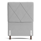 Cabeceira Cama Box Solteiro Mel 90cm Com Frame Veludo Cinza C