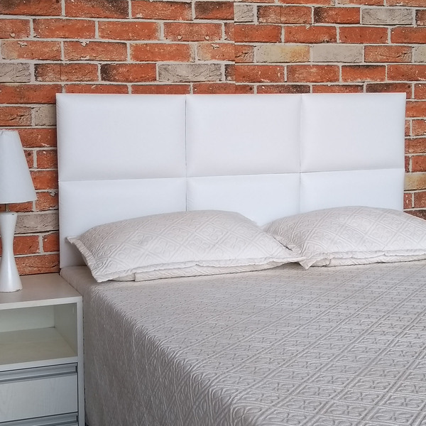 Cabeceira Cama Box Solteiro Módulos Branco 90 X 60 Rbl