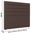 Cabeceira Cama Box Solteiro Natali 90cm Sintético Marrom - De