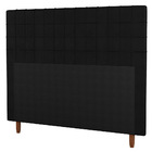 Cabeceira Cama Box Solteiro Parisis 90cm Suede Preto - Desk D
