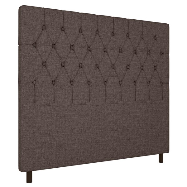 Cabeceira Cama Box Solteiro Potenza 90cm Linho Marrom - Desk