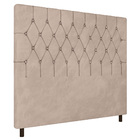 Cabeceira Cama Box Solteiro Potenza 90cm Veludo Bege - Desk D