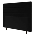 Cabeceira Cama Box Solteiro Ravena 90cm Suede Preto - Desk De