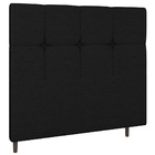 Cabeceira Cama Box Solteiro Roma 90cm Linho Preto - Desk Desi