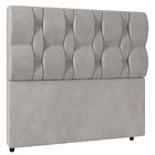 Cabeceira Cama Box Solteiro Spezia Luxo 90cm Veludo Prata - D