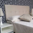 Cabeceira Cama Box Solteiro Veneza Corino Bege Almofadado 90