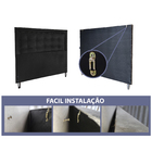 Cabeceira Cama Box Solteiro Veneza Diamond 10 Suede Liso Pret