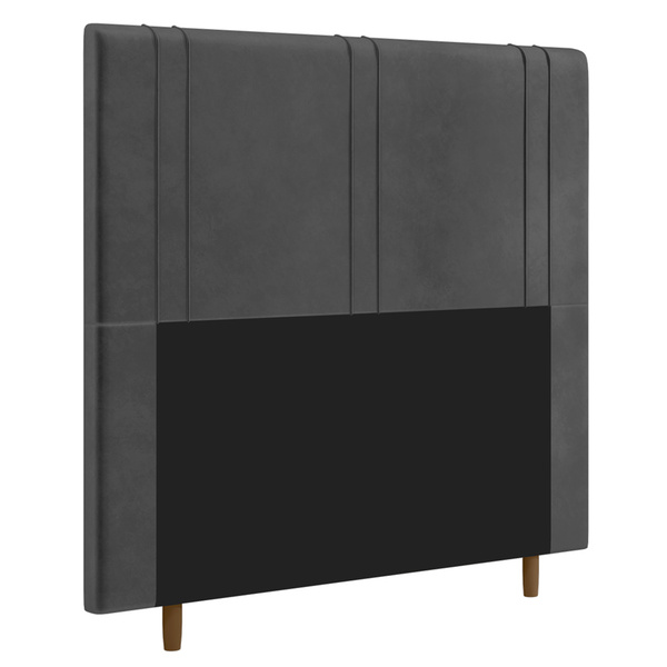 Cabeceira Cama Box Solteiro Vittória 90cm Suede Cinza - Desk