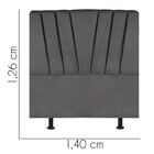 Cabeceira Cama Casal 140 Cm Bélgica A01 Suede Cinza Escuro