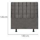 Cabeceira Cama Casal 140 Cm Mariana Suede Cinza Escuro