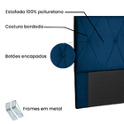 Cabeceira Cama Casal 140 Cm Score Veludo Azul Marinho - Nexta
