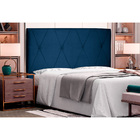 Cabeceira Cama Casal 140 Cm Score Veludo Azul Marinho - Nexta