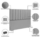 Cabeceira Cama Casal Boucle Premium Cinza Escuro