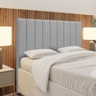 Cabeceira Cama Casal Boucle Premium Cinza Escuro