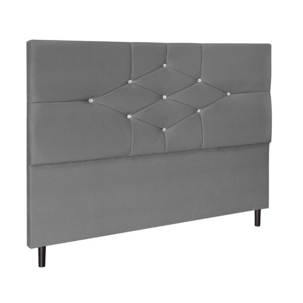 Cabeceira Cama Casal Box 140cm Virgínia Suede Cinza E-frame