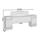 Cabeceira Cama Casal Box Com Mesas Laterais Branco J&a