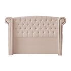 Cabeceira Cama Casal Box Estofada 138 Cm Fernanda Veludo Rosé