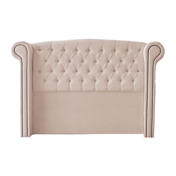 Cabeceira Cama Casal Box Estofada 138 Cm Fernanda Veludo Rosé