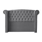 Cabeceira Cama Casal Box Estofada 138 Cm Flórida Linho Cinza